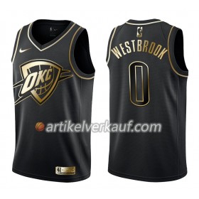 NBA Oklahoma City Thunder Trikot Russell Westbrook 0 Nike Schwarz Golden Edition Swingman - Herren